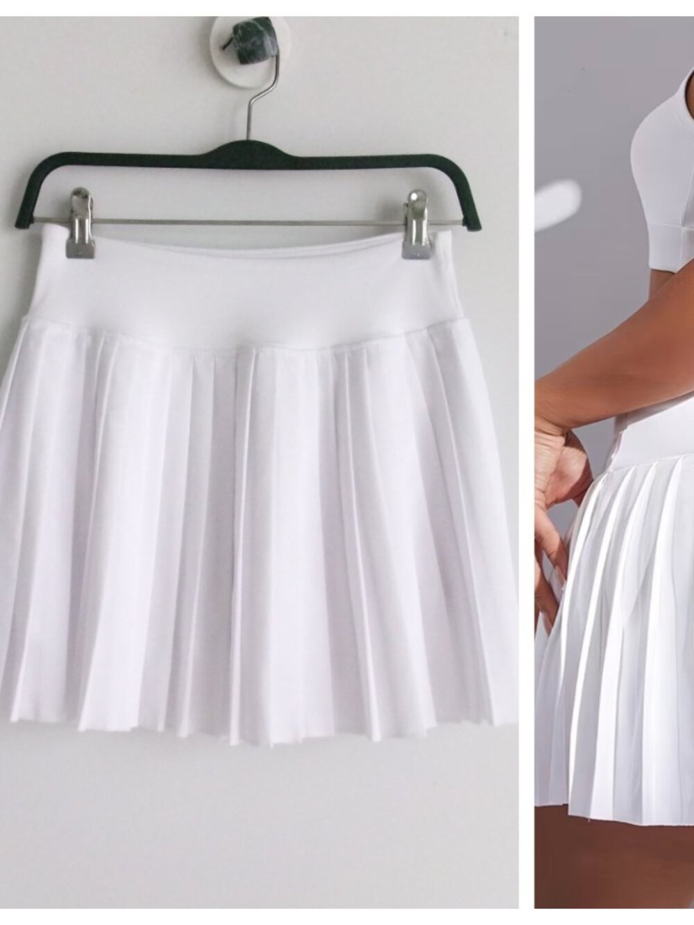 TENNIS PICKLEBALL WOMEN'S HIGH-WAIST PLEATED SKORT WHITE Sz-S